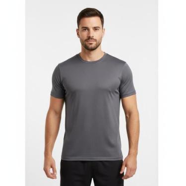 Imagem de Camiseta Slim Dry Fit Proteção Solar Uv Lisa COR:CINZATAMANHO:G - Tren