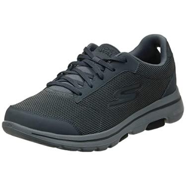 Imagem de Skechers Gowalk 5 Tênis de caminhada masculino de malha atlética com cadarço e desempenho, Carvão/preto 2, 9.5 X-Wide