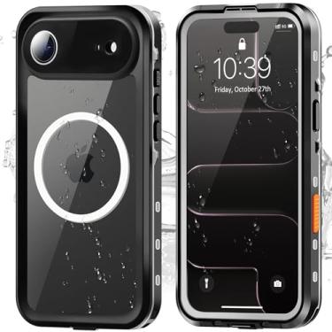 Imagem de Hertekdo Capa para iPhone 17 Air MagSafe, IP68 à prova d'água para iPhone 17 Air, proteção total compatível com iPhone 17 Air, capa de proteção de lente e queda, TPU resistente a impactos + PC