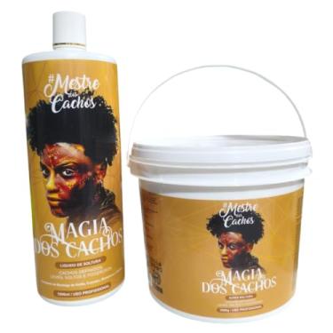 Imagem de kit Mestre dos Cachos Magia dos Cachos Kit Profissional, Líquido de Soltura 1000ml e Super Soltura 2000g, Tratamento para Cabelos Cacheados