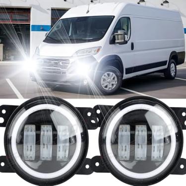 Imagem de CHUSYYRAY Compatível com Ram Promaster 1500 2500 3500 montagem de faróis de neblina 2014 2015 2016 2017 2018 2019 2020 2021, para-choque dianteiro DRL seta luz de neblina LED, 300% de brilho, pacote