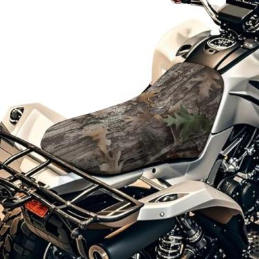 Imagem de Howilath Capa de assento de quadriciclo impermeável caça na floresta camuflagem capa de assento de quatro rodas universal adequada para Polaris Sportsman Polaris Scrambler Honda Rancher