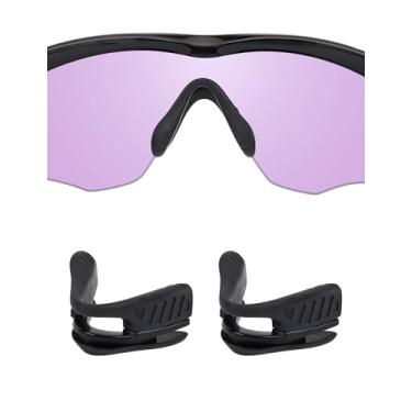 Imagem de Handwith 2 pares de protetores de nariz de silicone macio para óculos de sol Oakley M2 Frame/M2 Frame Asian Fit/M2 Frame ventilado ajuste asiático, push-in antiderrapante confortável ajuste óculos de