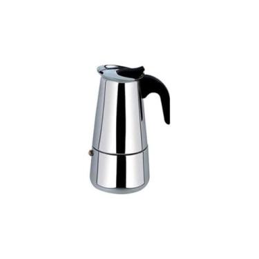Imagem de Cafeteira Italiana Premium em Aço Inox, 100ml, Prata, 2 Xícaras, Base 6cm x Altura 14cm, Cabo em Baquelite, Preparo Expresso