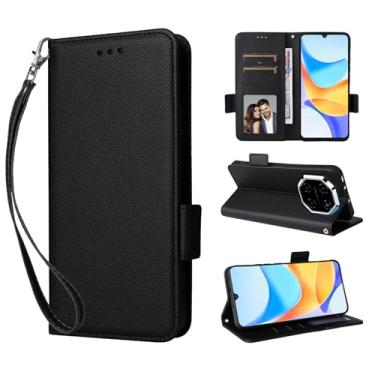 Imagem de Capa carteira para Blackview Shark 6, capa de poliuretano com porta-cartão, capa protetora flip para Blackview Shark 6 com função de suporte, fecho magnético lateral, proteção contra quedas, proteção