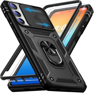 Imagem de Giyer Capa protetora para Samsung Galaxy S23 com protetor de tela, à prova de choque, à prova de quedas, resistente e resistente, anel resistente, capa protetora para Samsung S23 (preto)