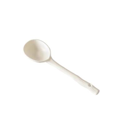 Imagem de Colheres de Jantar Colher de cerâmica fofa colher pequena para comer em casa alta cor cabo longo sobremesa para crianças(Cream)