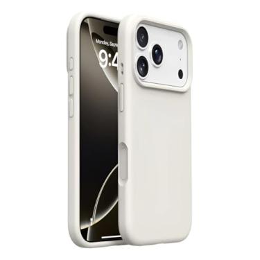 Imagem de Capinha Silicone Premium com Interior em Microfibra Antiderrapante Proteção Contra Impressão Digital, Arranhões, Quedas e Impactos para iPhone iPhone 17 (Pro Max, Pro, Air) (Branca, iPhone17 Pro Max)