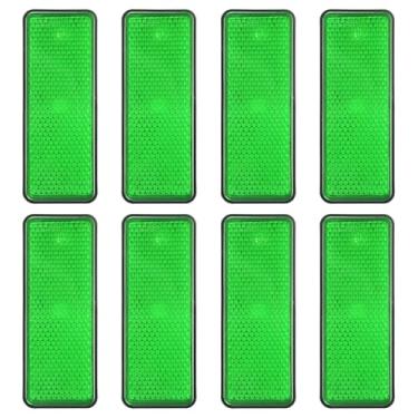 Imagem de PATIKIL Refletores traseiros retangulares, 8 peças refletor de aviso refletor de segurança plástico universal para motocicleta com suporte de parafuso M5 para carro, motocicleta, reboque, bicicleta