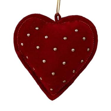 Imagem de Vaveren Enfeite de Natal pendente, versátil e criativo, para decoração de árvore de Natal, guirlanda, jardim e, Coração Vermelho