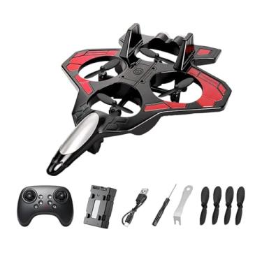 Imagem de Almencla Avião de controle remoto com luzes LED, leve, com giro de 360°, planador para iniciantes, crianças e adultos, Vermelho