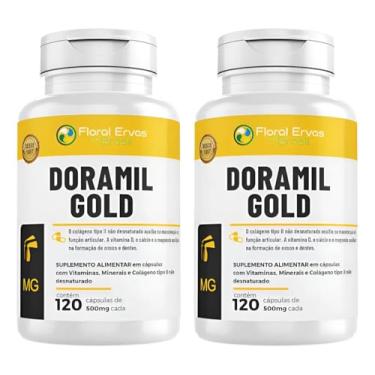 Imagem de KIT C/2 Un. Doramil Gold 120 Caps Cálcio, Colágeno 2 K2 D3 Floral Ervas do Brasil