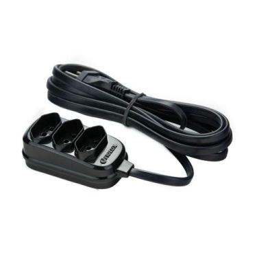 Imagem de Extensão 3 Tomada 10 Metros 10A Tripolar Preto Fiolux - 000107