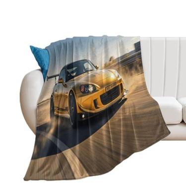 Imagem de HouLaiZhe Cobertor Super Macio Flanela Drifting Carro Esportivo S2000 JDM Cobertores de Refrigeração Leve para Sofá-Cama Cadeira Sofá Carro Viagem ao Ar Livre Leve Quente 152 cm x 203 cm
