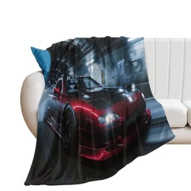 Imagem de HouLaiZhe Cobertor Super Macio Flanela Drift JDM Carro Rx7 Esportes Leve Cobertor de Refrigeração para Sofá-Cama Cadeira Sofá Carro Viagem ao Ar Livre Leve Quente 101,6 cm x 127 cm