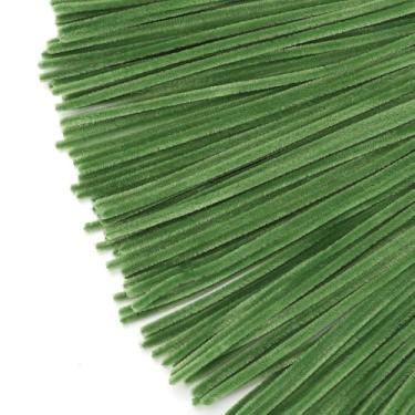 Imagem de Limpadores de cachimbo verde exército, 100 peças, limpadores de cachimbo para artesanato, hastes de chenille para projetos de decoração DIY, LCS.
