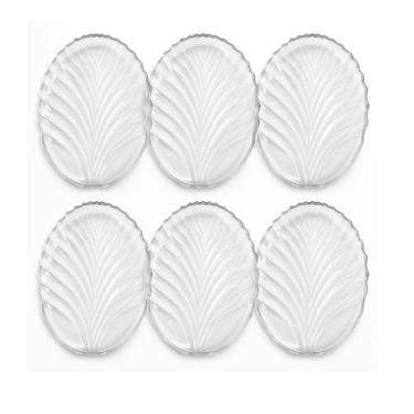 Imagem de Jogo de Pratos de Vidro 20cmx14cm 6 Peças Formato de Folha - Genérico