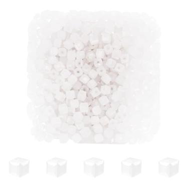 Imagem de Mandala Crafts Contas de cristal de cubo branco de 3 mm – 500 contas de vidro facetadas para fabricação de joias, suprimentos de contas, artesanato DIY, pulseiras, colares, brincos e contas