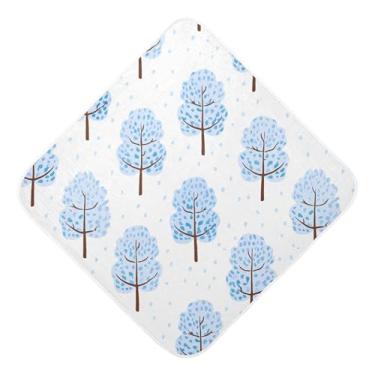 Imagem de Burbuja Toalha de banho para bebê Winter Forest - Toalha com capuz de musselina macia e absorvente para recém-nascidos, 76 x 76 cm