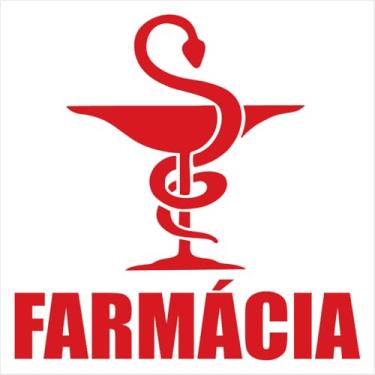Imagem de Adesivo de Recorte Farmácia Apotheke, profissão Farmacêutico, Estudantes de Faculdade, para paredes Lisas, Portas, Carros, vidros, notebooks (VERMELHO, 16X16 CM)