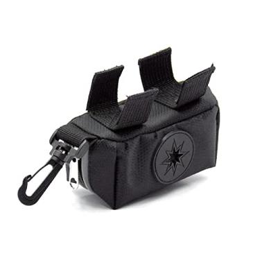 Imagem de Dispenser de Sacos para Cacas Cachorro com Coleira Bolsa Armazenamento em Têxtil Oxford Porta-Sacos Resíduos Listras Reflexivas Cinto Fixação Rápido Fita Autoadesiva Transportar Caca Chaves Itens Esse