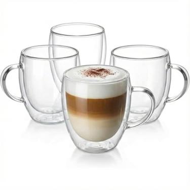 Imagem de Conjunto Premium de Chaleira Borossilicato 900ml com Infusor Inox e 4 Xícaras de Vidro Dupla Parede 250ml, Transparente, para Chá