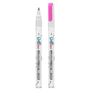Imagem de Marcador Multisuperficies Vibes Outline 1.0 Com Efeito Contorno Ponta Triangular Tris Rosa