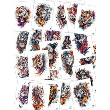 Imagem de 22 peças em aquarela realista festa de besta lembrancinhas de festa tatuagens temporárias braço costas cintura perna temporária impermeável tatuagem adesivo