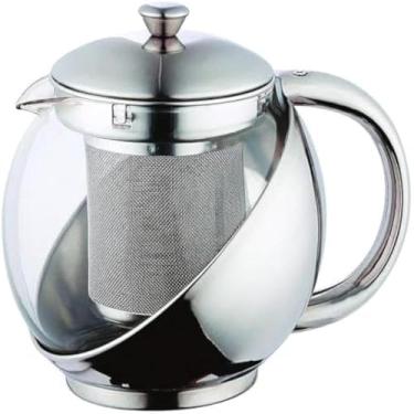 Imagem de Chaleira de vidro, infusor para cha, com capacidade para 750ml, marrom/verde, elegante