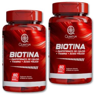 Imagem de kit 1-3 Frascos Biotina 60 Cáps Auxilia Fortalecimento Cabelo Unhas Pele Saudável - Quantum Nutrition