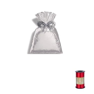 Imagem de Kit Saco Metalizado 25x37cm C/50 Unidades + Fita Cetim 4mm x 100 Metros