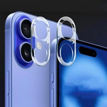 Imagem de 1 peça de vidro de proteção de lente de câmera para iPhone17 17Air 17Pro Max 2026 capa completa 9H películas protetoras de vidro temperado (para iPhone 17, 3,7 x 2 cm)