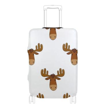 Imagem de Joisal Capa de terno capa de mala personalizada protetor de bagagem bonito veado branco acessórios de viagem para mulheres, P, serve para capa de 45 a 50 cm, Lindo veado branco, S 18-20 in, Capa de