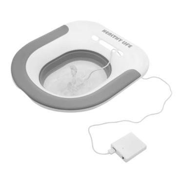 Imagem de Banheira elétrica de assento, banheira dobrável sentada, ampla almofada para vaso sanitário, sanitário, hemorróidas, banheira de cuidados pós-parto, panela de imersão para mulheres e homens, limpeza
