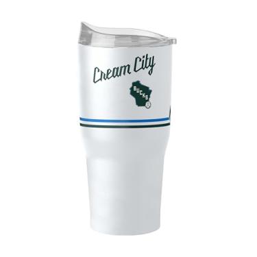 Imagem de FANMATS Copo de aço inoxidável NBA Milwaukee Bucks City Edition 850.5 g – Acabamento em pó de parede dupla isolado e durável - Design City Edition, mantém as bebidas quentes e frias por horas