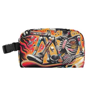 Imagem de TSENQUE Lancheira personalizada com estampa de esqueleto para meninos mulheres meninas lancheira térmica macia fofa floral infantil lancheira para trabalho