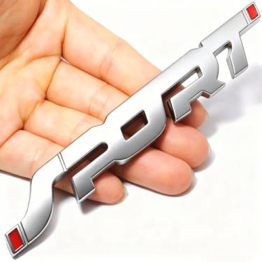 Imagem de Logotipo de carro esportivo com modificação transfronteiriça 3D adesivo de metal estereoscópico para carro adesivo de cauda etiqueta de raspar placa de folha (prateado)