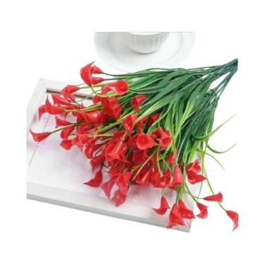 Imagem de Buquê De Lírios Calla Artificiais De 33cm 1/3/5PCS Flores Falsas Para 
