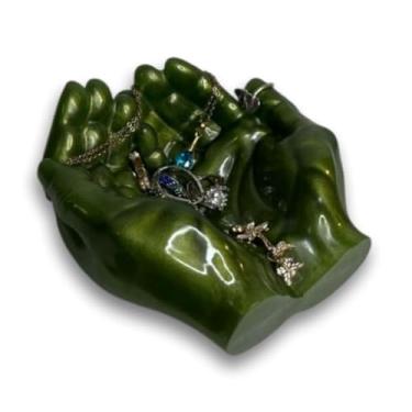 Imagem de Molde de mão para resina – Molde de silicone em forma de mão 3D para fundição de epóxi, bandeja de joias, suporte de vela, pote de suculentas e artesanato de decoração de casa – Molde de arte de