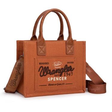 Imagem de Sacola de lona Montana West Wrangler para mulheres marrom