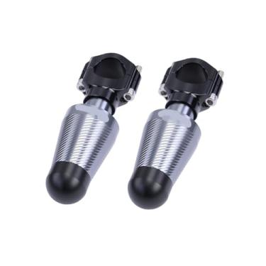 Imagem de Barras de colisão de fixação para motocicleta, proteções antiimpacto de liga de alumínio resistente para tubos de 25 mm-32 mm, conjunto universal de 2 (modelo A: par pequeno/titânio com diâmetro do