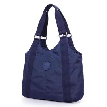 Imagem de Bolsa Tote Feminina Preta, Alças Ajustáveis, Tecido Resistente, Estilo Casual (azul)