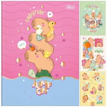 Imagem de Kit C/ 4 Caderno Capyclub Capivara Universitário Brochura TILIBRA - 80 Folhas