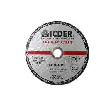 Imagem de Disco corte 7x1/16x7/8 c/2t icder