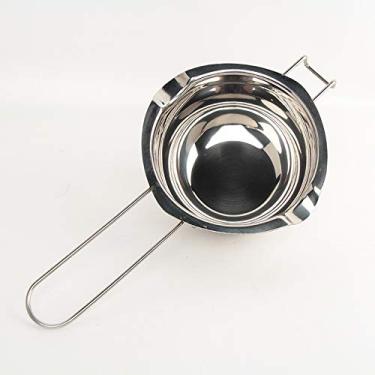 Imagem de Panela de Derretimento Manteiga Chocolate Aço Inoxidável Queijo Copo Inserto Caldron com Gancho Frontal Bicos Vertido Robusto Sem Ferrugem Alimentício