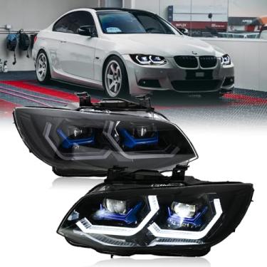 Imagem de T T-ABC Nova lâmpada frontal compatível com BMW 328i 320i 330i 335i 2005-2018 acessórios de substituição personalizada (H1XCA 11-13 E92 E93 OEM é Xenon AFS)