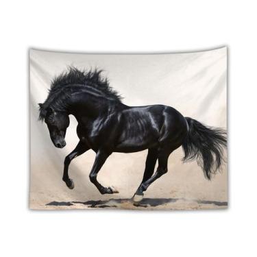 Imagem de Microtecido de parede Tapeçaria Animal Horse 150x150cm para quarto - y