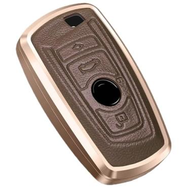 Imagem de Capa para chave remota de carro, compatível com BMW 1 2 3 4 5 6 7 Série X1 X3 X4 X5 X6 F36 F25 F26 F30 F34 F10 F07 F20 Z10 G30 F15 F16 Chave Fob(Brown)