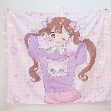 Imagem de Tapeçaria Sailors Moons Wall 150x130cm de fibra de microtecido - yiwei