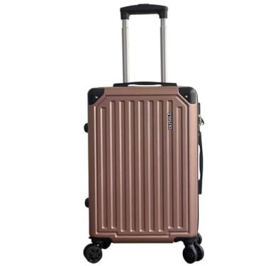 Imagem de Mala de Bordo ABS 10kg 17” a 21” Polegadas Mala de Viagem com Rodinhas 360° Cadeado Código (Rose/20”(10-12KG))